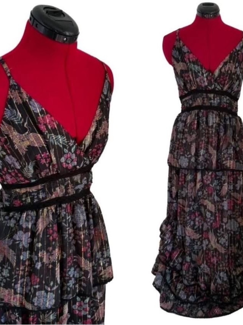Simons Angie NWT Maxi dress bustier tiered skirt formal going out party cocktail